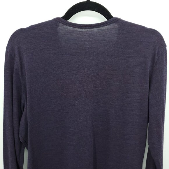 Seg'ments 100% Merino Wool Crew Neck Long Sleeve Base Layer Top L Purple - Picture 8 of 14